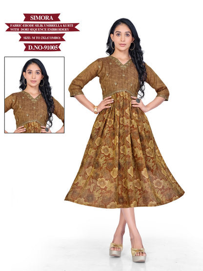Simora Mayra Erode Silk Anarkali Kurtis Manufacturer Gujarat