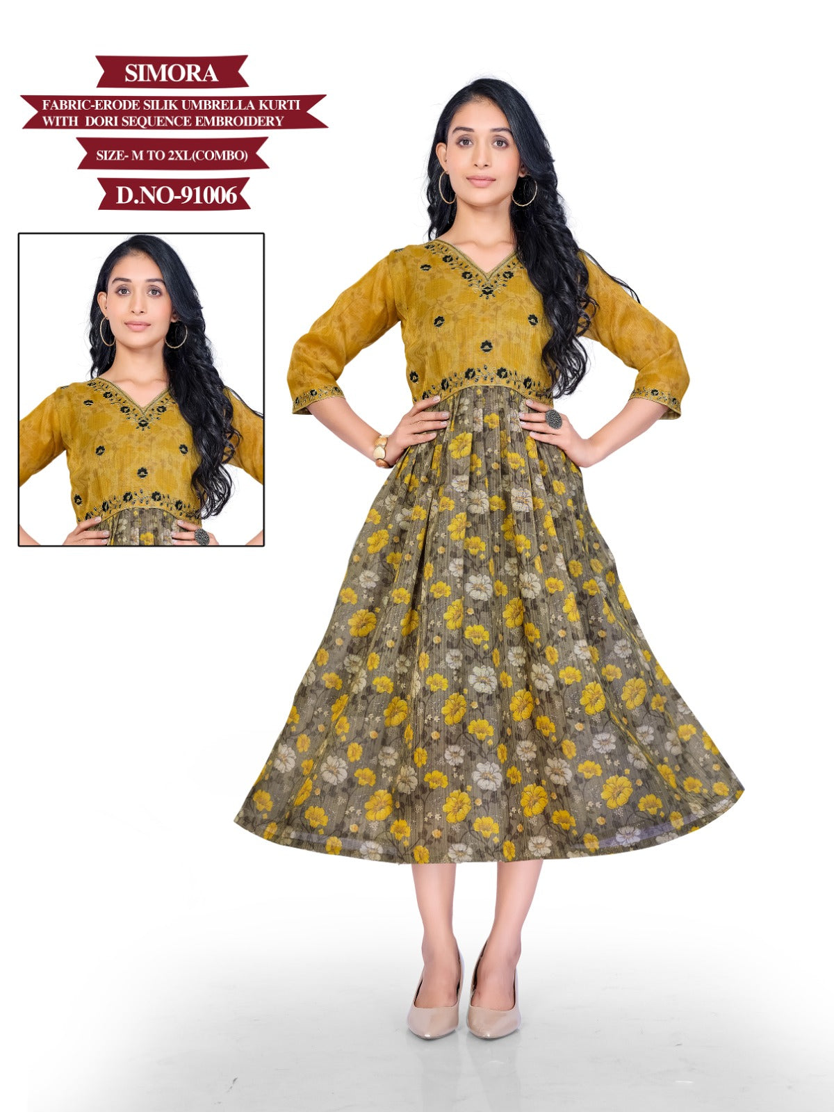 Simora Mayra Erode Silk Anarkali Kurtis Manufacturer Gujarat
