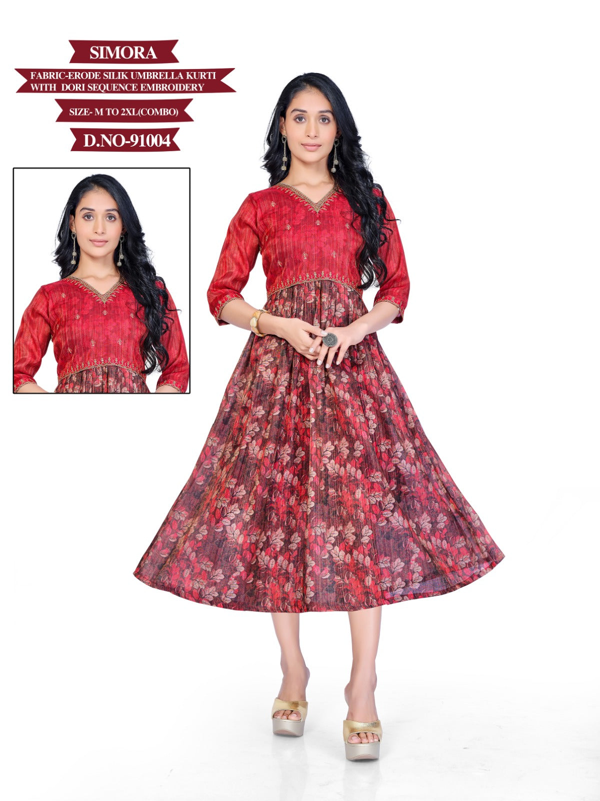 Simora Mayra Erode Silk Anarkali Kurtis Manufacturer Gujarat