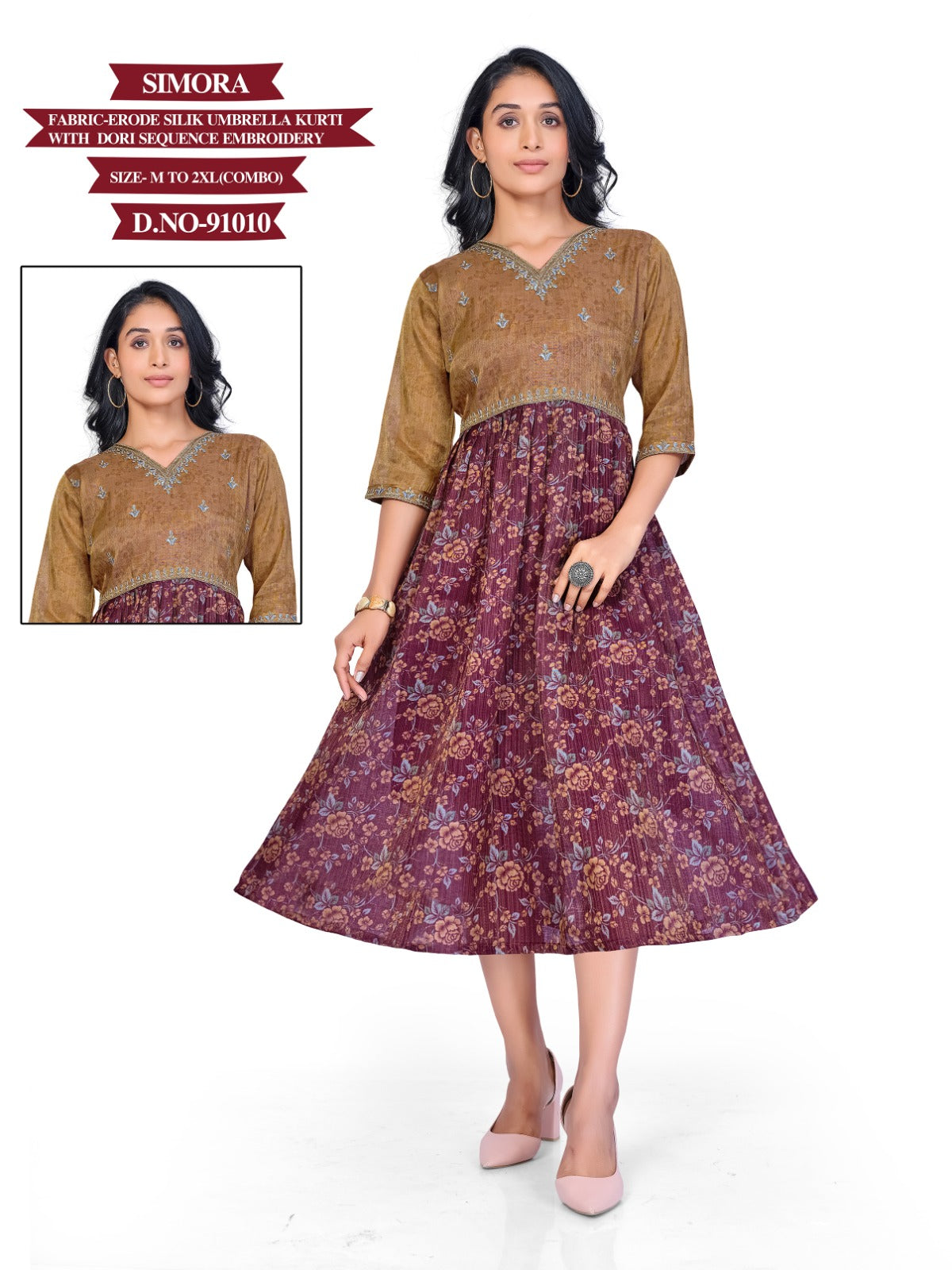 Simora Mayra Erode Silk Anarkali Kurtis Manufacturer Gujarat