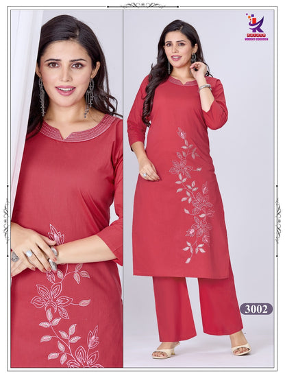 Simply Pretty Mlm Kalash Lifestyle Cotton Kurti Plazzo Set Wholesale Rate