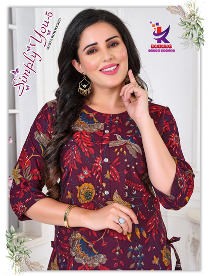 Simply You 5 Mlm Kalash Lifestyle Muslin Kurti With Pocket Exporter Gujarat