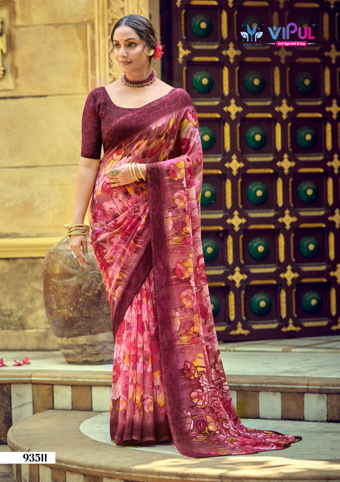 Simran 020226 Vipul Georgette Sarees Supplier India