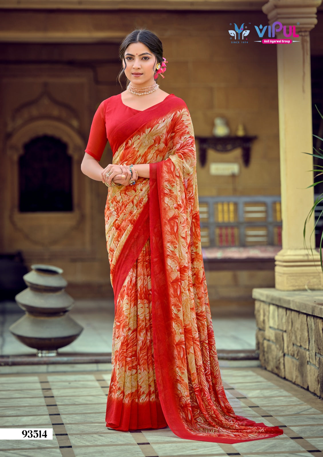 Simran 020226 Vipul Georgette Sarees Supplier India