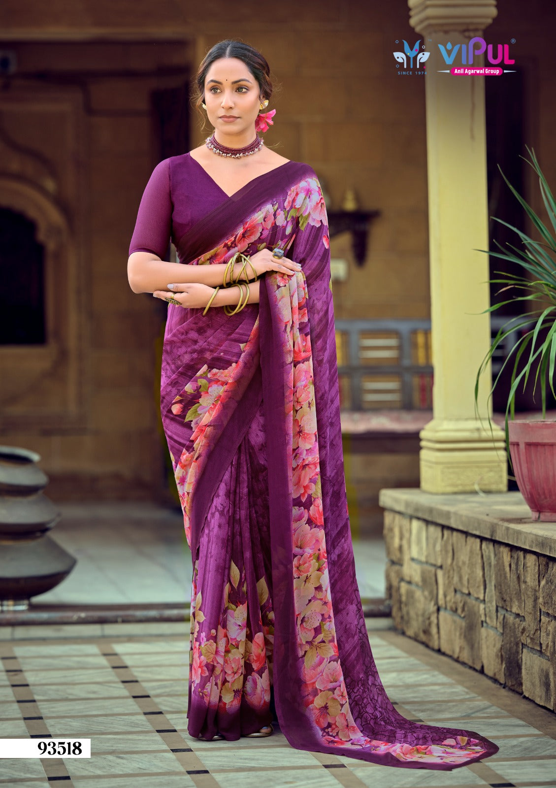 Simran 020226 Vipul Georgette Sarees Supplier India