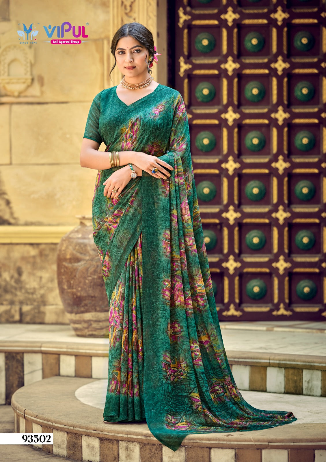 Simran 020226 Vipul Georgette Sarees Supplier India