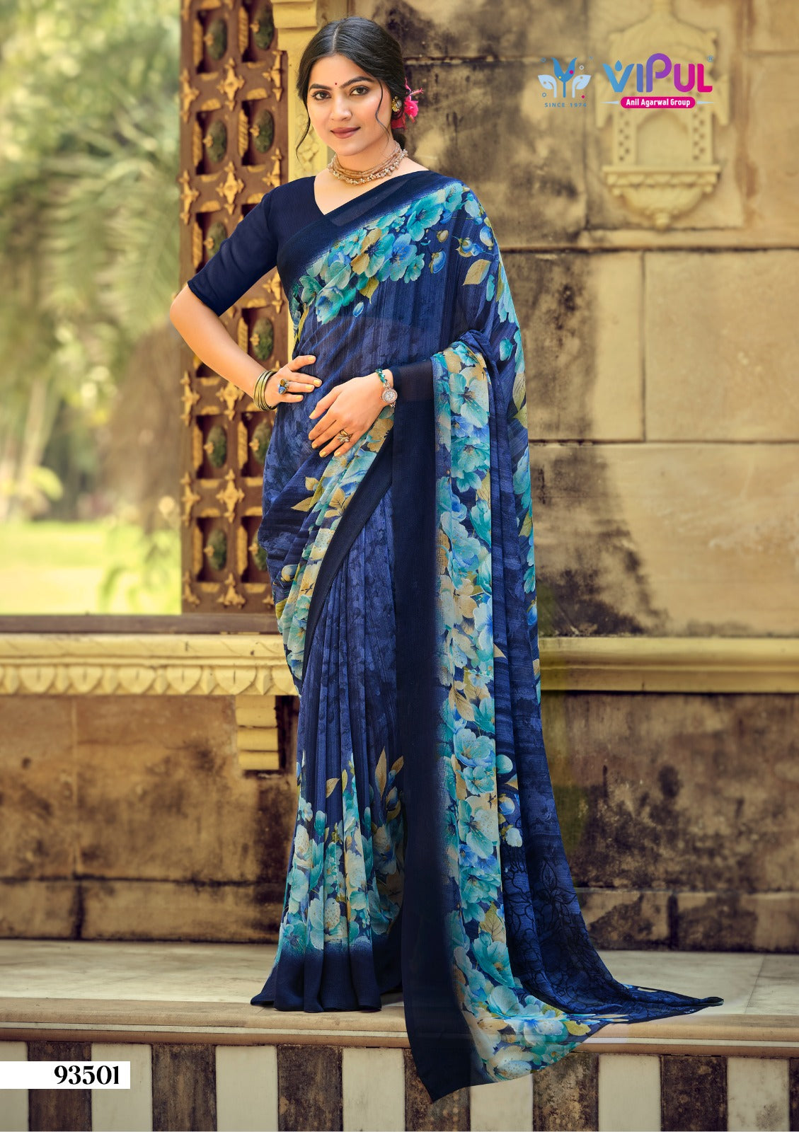 Simran 020226 Vipul Georgette Sarees Supplier India