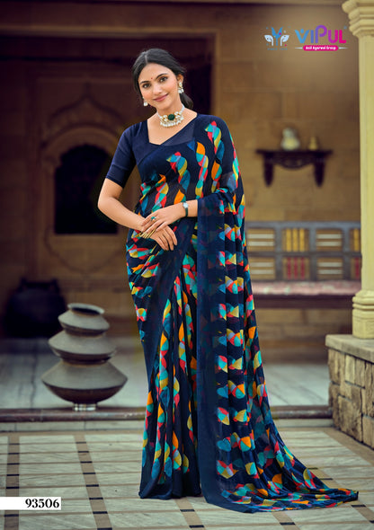 Simran 020226 Vipul Georgette Sarees Supplier India
