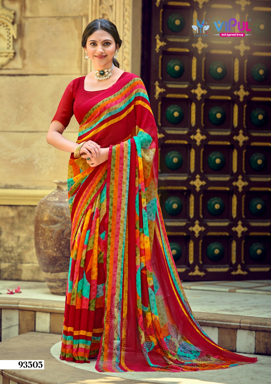 Simran 020226 Vipul Georgette Sarees Supplier India