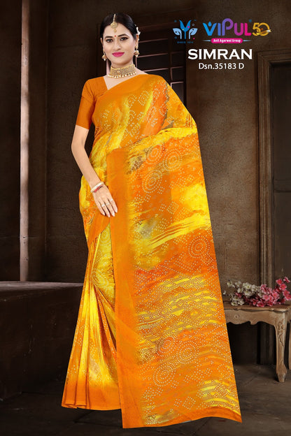 Simran 35183 Vipul Georgette Sarees Supplier Ahmedabad