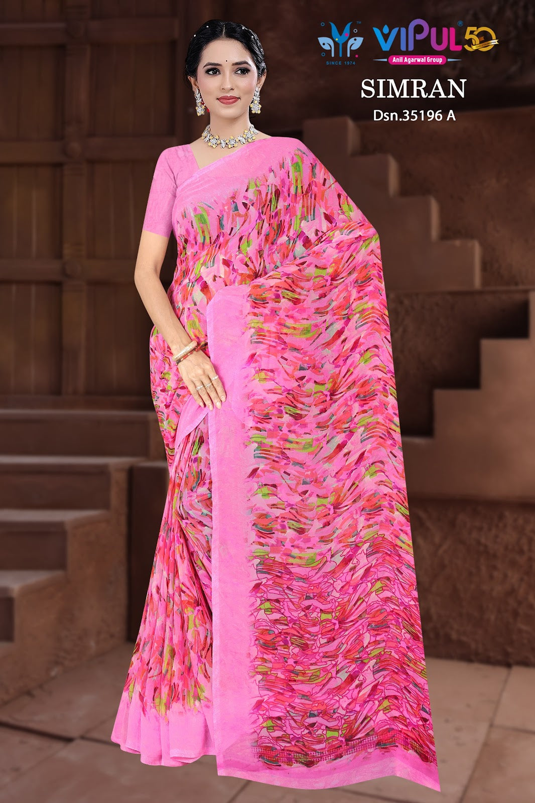 Simran 35196 Vipul Georgette Sarees Wholesaler Ahmedabad