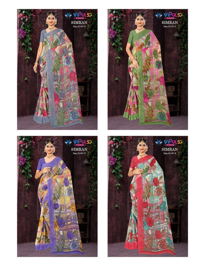Simran 35197 Vipul Georgette Sarees Wholesale Price