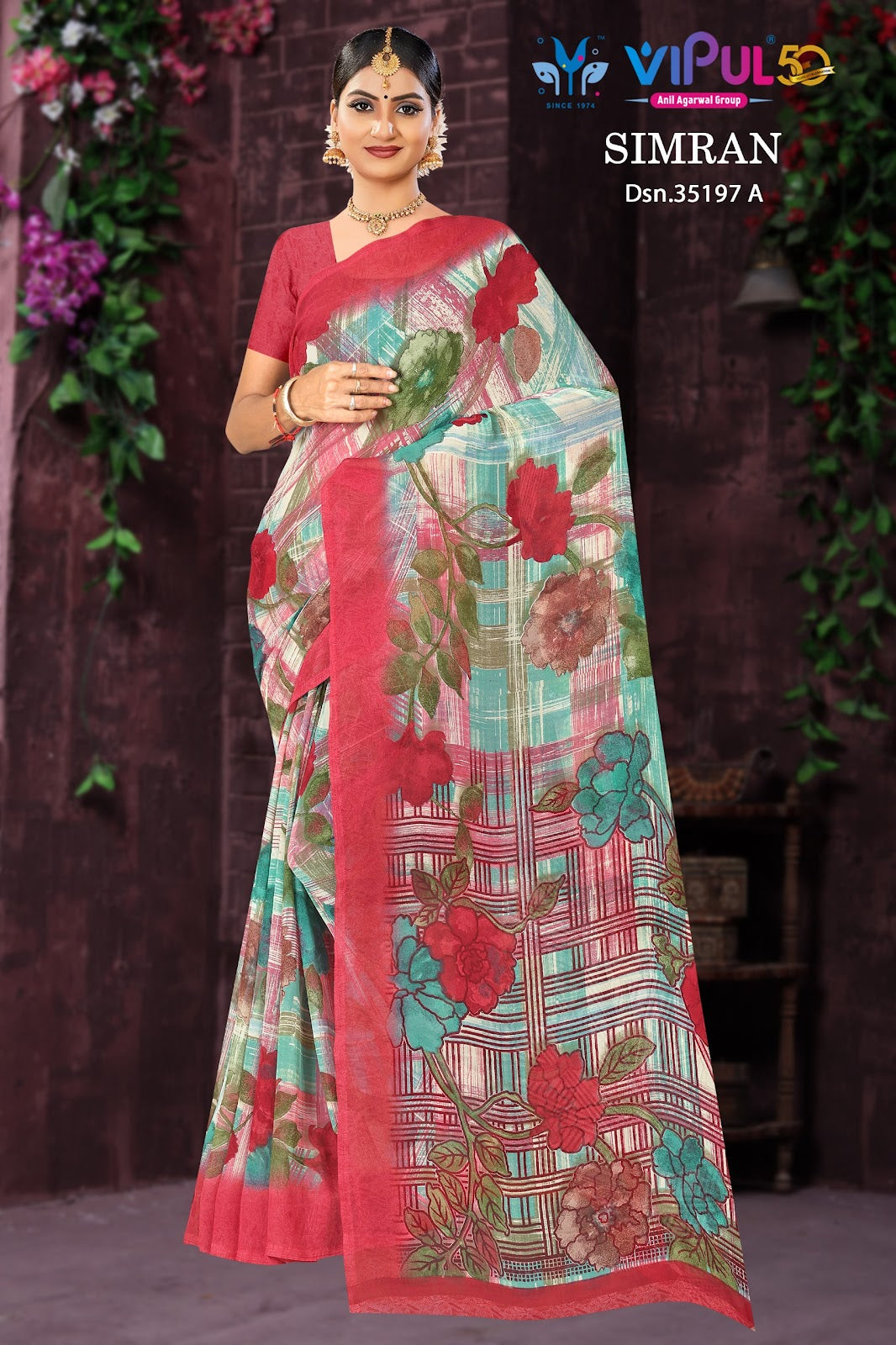 Simran 35197 Vipul Georgette Sarees Wholesale Price
