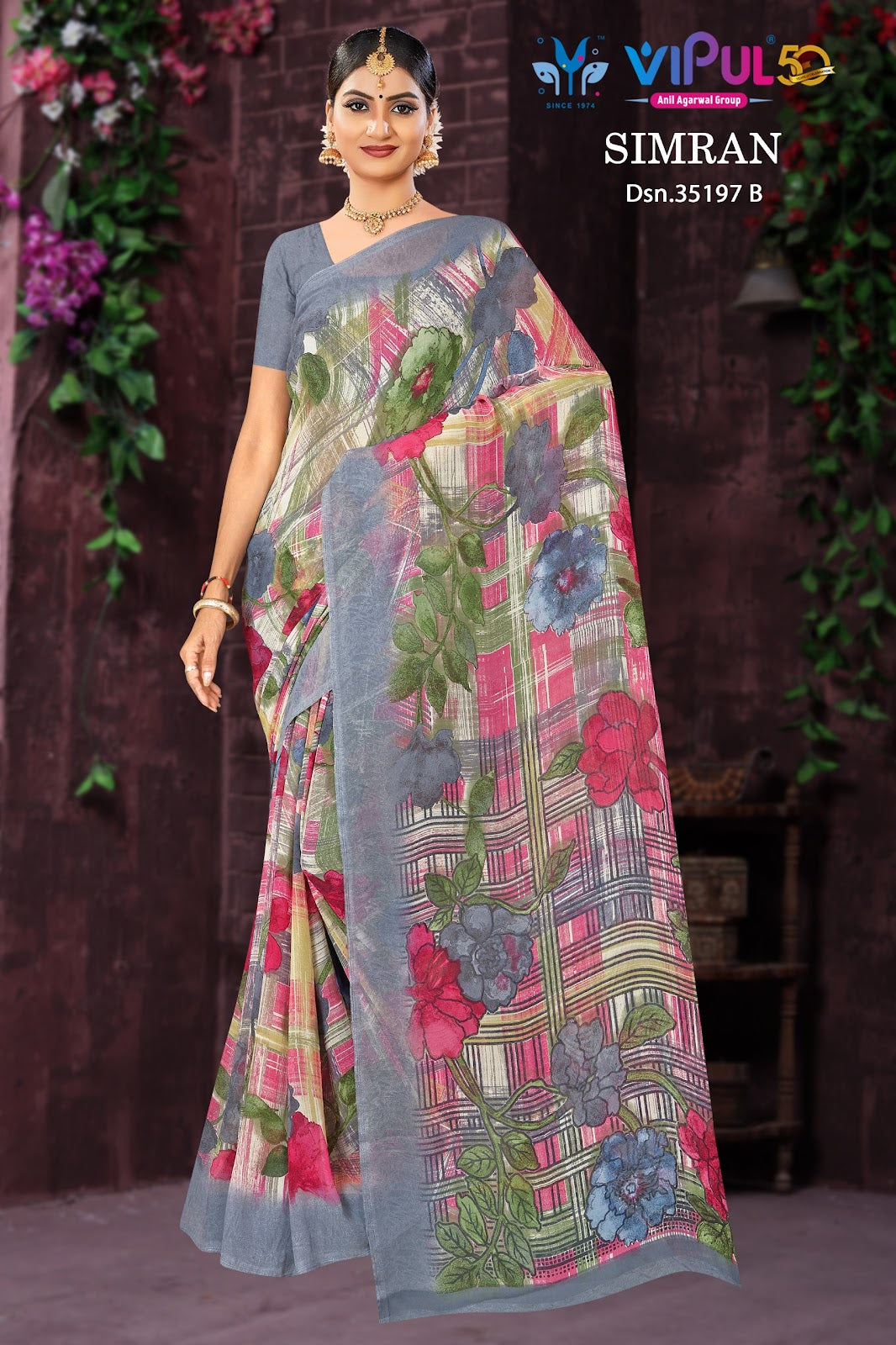Simran 35197 Vipul Georgette Sarees Wholesale Price