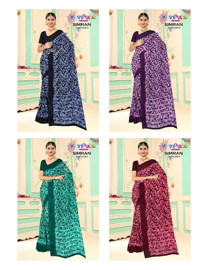Simran 35239 Vipul Georgette Sarees Manufacturer India