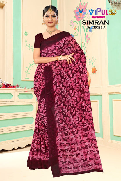 Simran 35239 Vipul Georgette Sarees Manufacturer India
