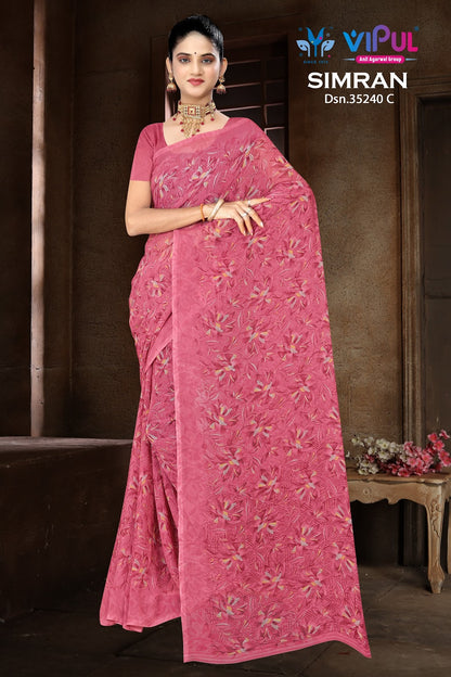 Simran 35240 Vipul Georgette Sarees Supplier India