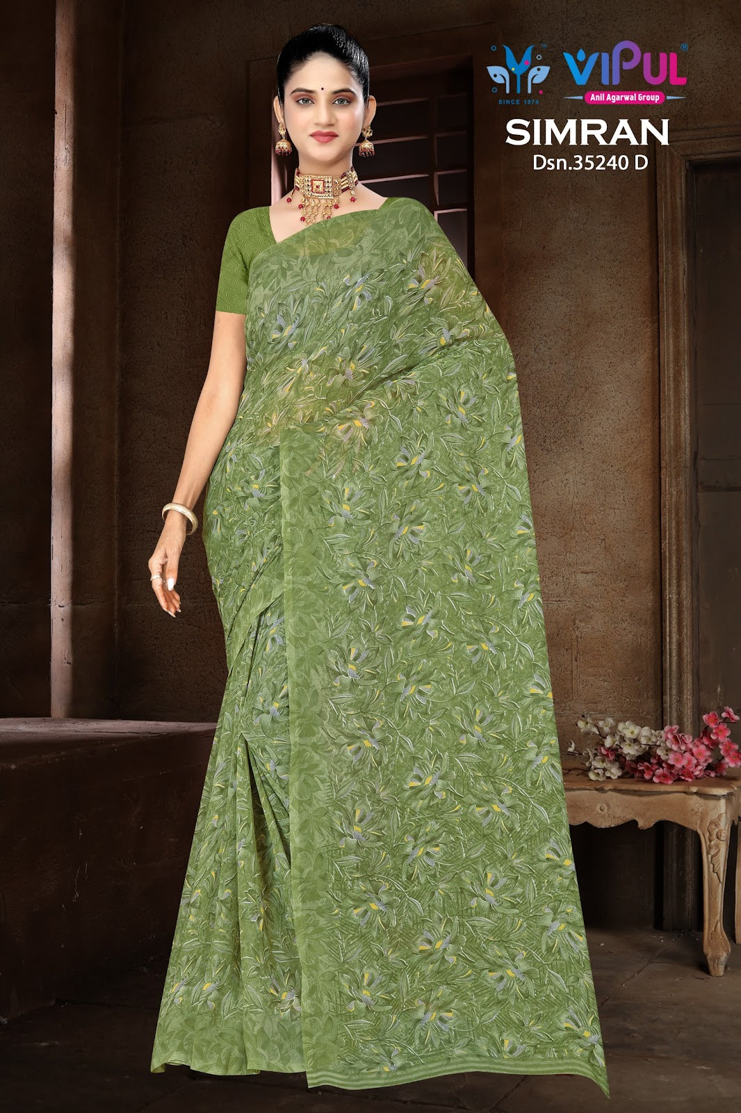 Simran 35240 Vipul Georgette Sarees Supplier India