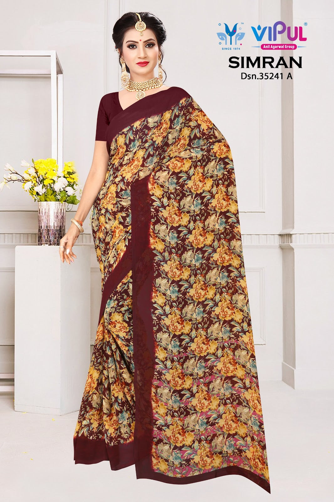 Simran 35241 Vipul Georgette Sarees Exporter India