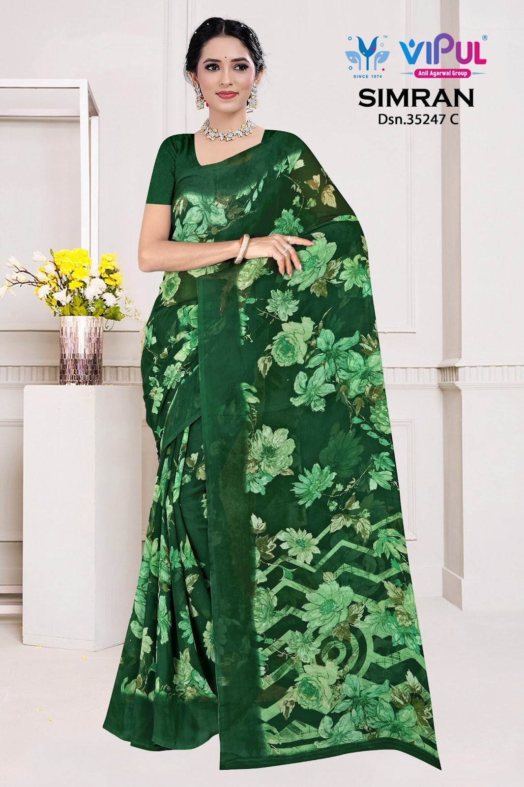 Simran 35247 Vipul Georgette Sarees Manufacturer Gujarat