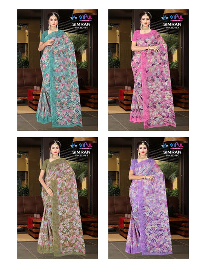 Simran 35248 Vipul Georgette Sarees Wholesale Price
