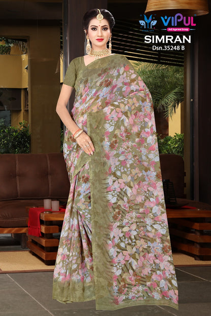 Simran 35248 Vipul Georgette Sarees Wholesale Price