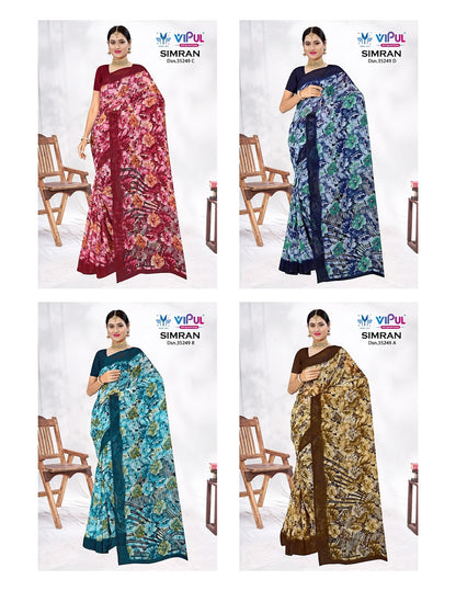 Simran 35249 Vipul Georgette Sarees Wholesaler India