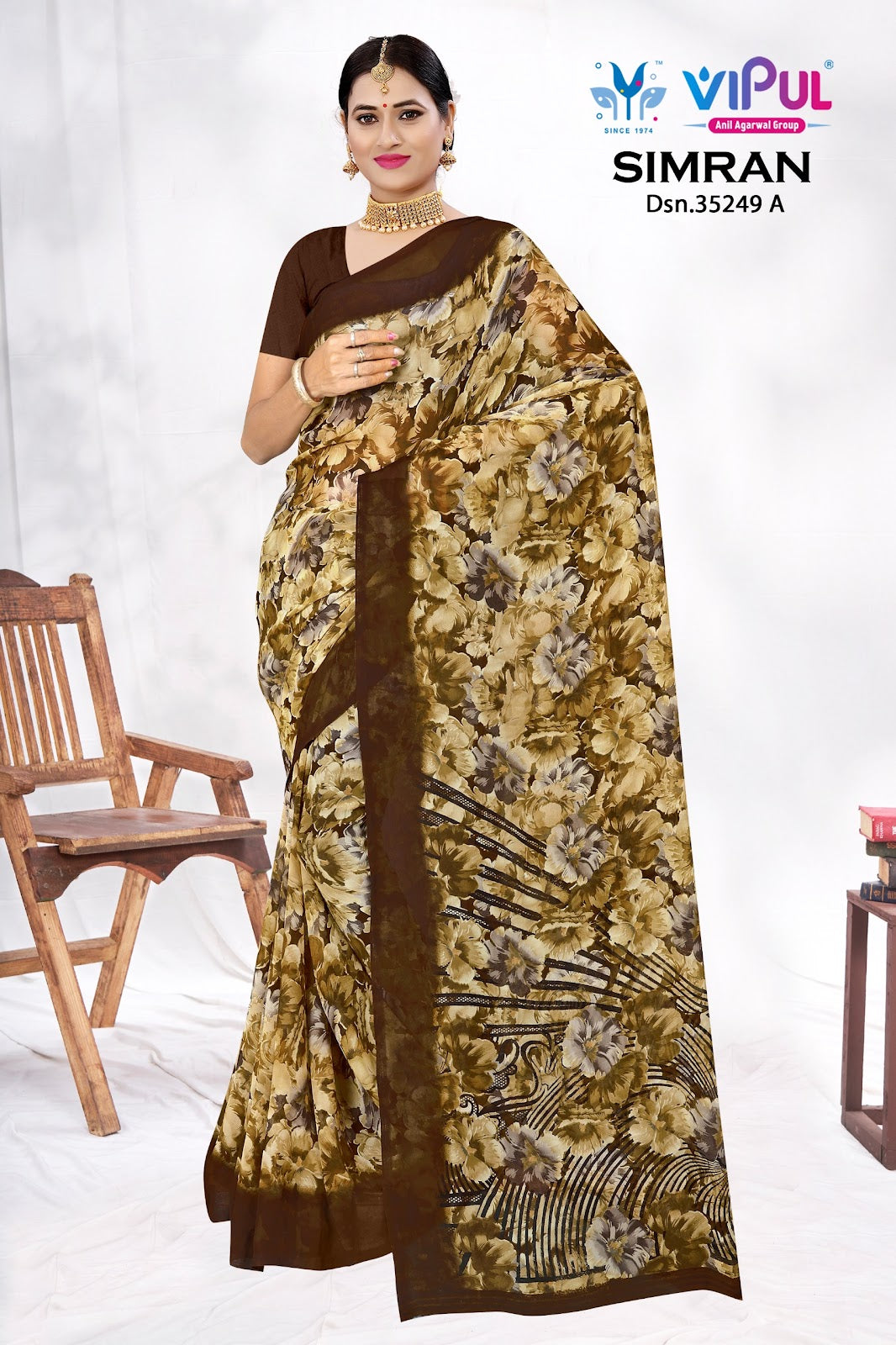 Simran 35249 Vipul Georgette Sarees Wholesaler India
