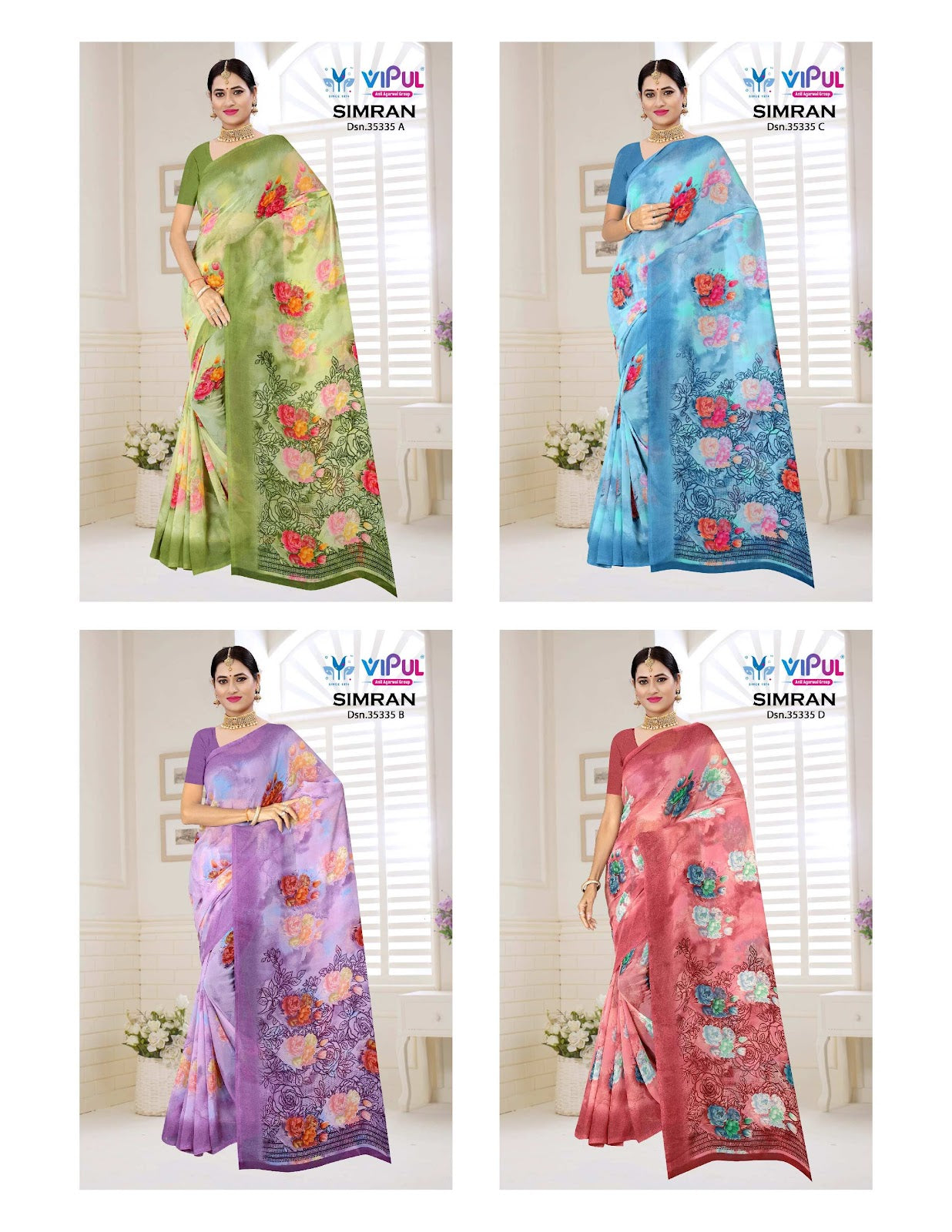 Simran 35335 Vipul Georgette Sarees Wholesale Rate