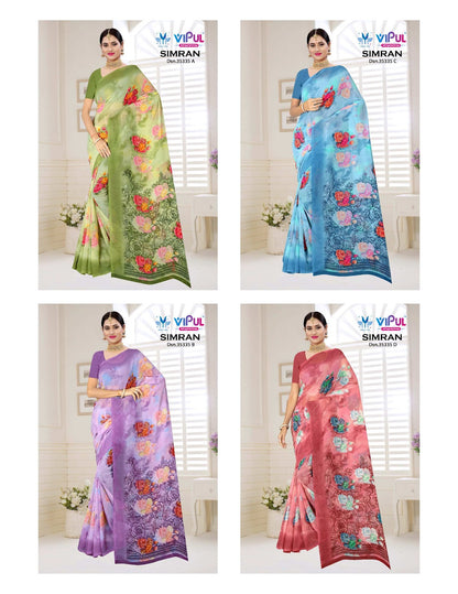 Simran 35335 Vipul Georgette Sarees Wholesale Rate