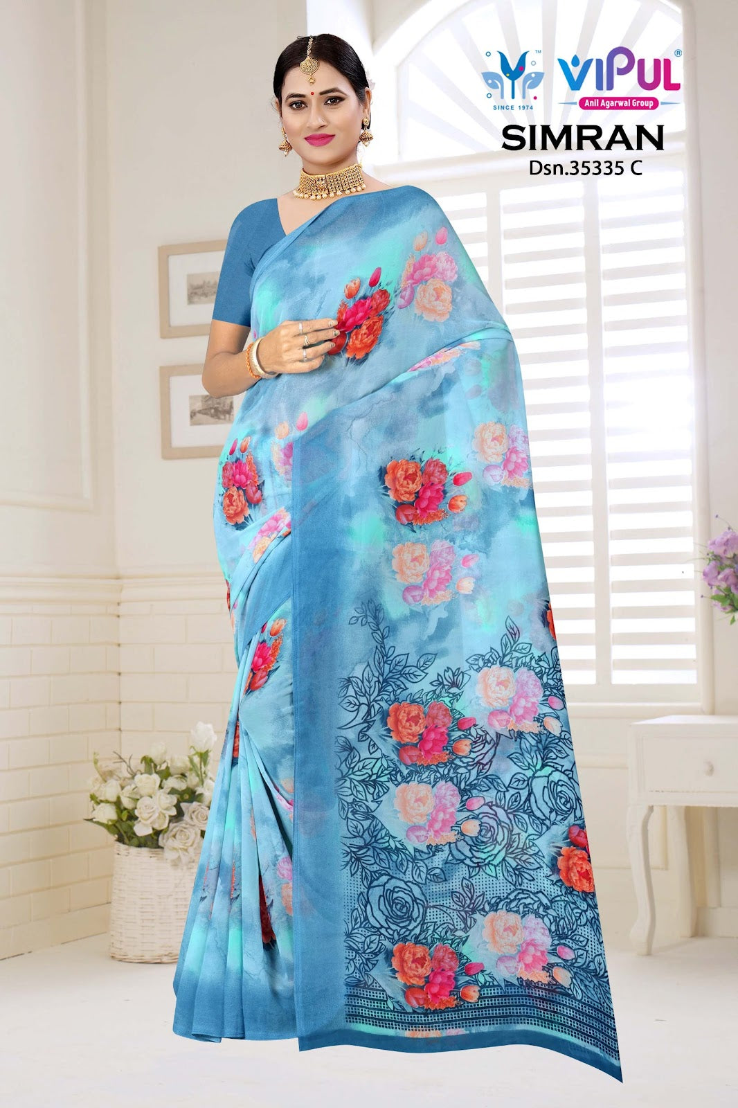 Simran 35335 Vipul Georgette Sarees Wholesale Rate