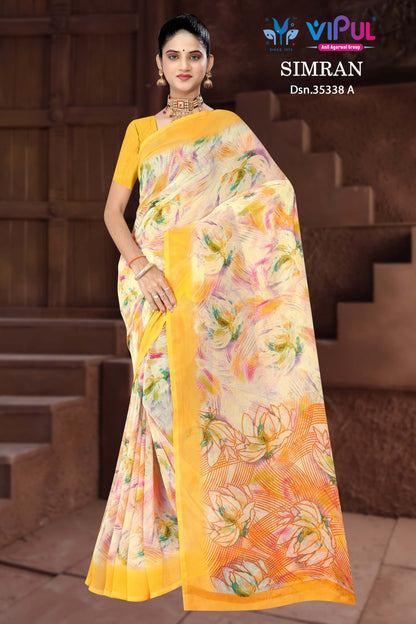 Simran 35338 Vipul Georgette Sarees Wholesaler Ahmedabad
