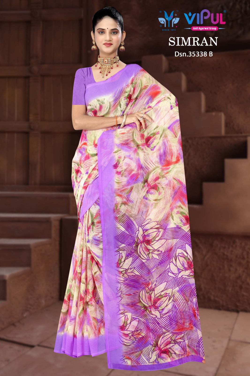 Simran 35338 Vipul Georgette Sarees Wholesaler Ahmedabad