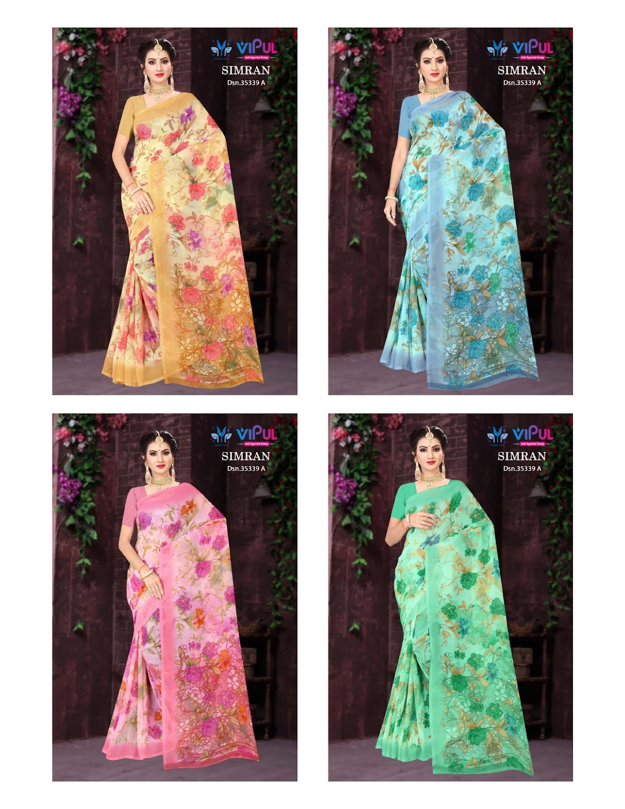 Simran 35339 Vipul Georgette Sarees Wholesale Price