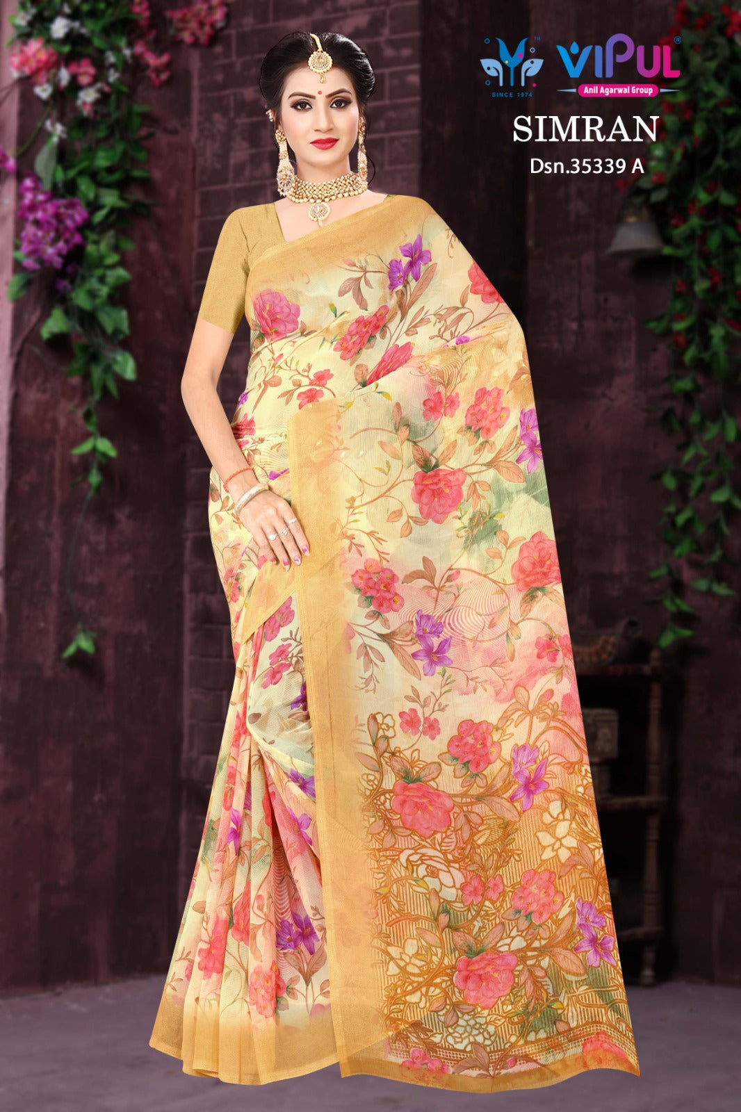 Simran 35339 Vipul Georgette Sarees Wholesale Price