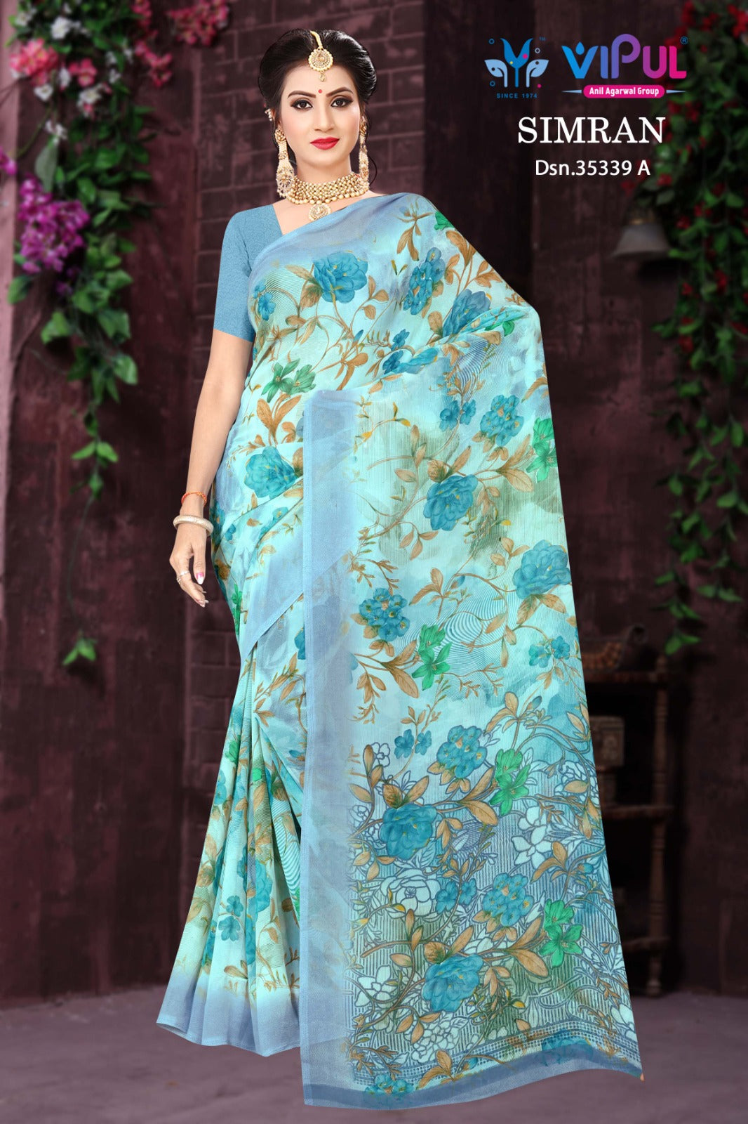 Simran 35339 Vipul Georgette Sarees Wholesale Price