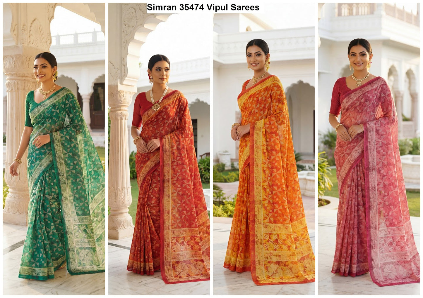 Simran 35474 Vipul Georgette Sarees Exporter Gujarat