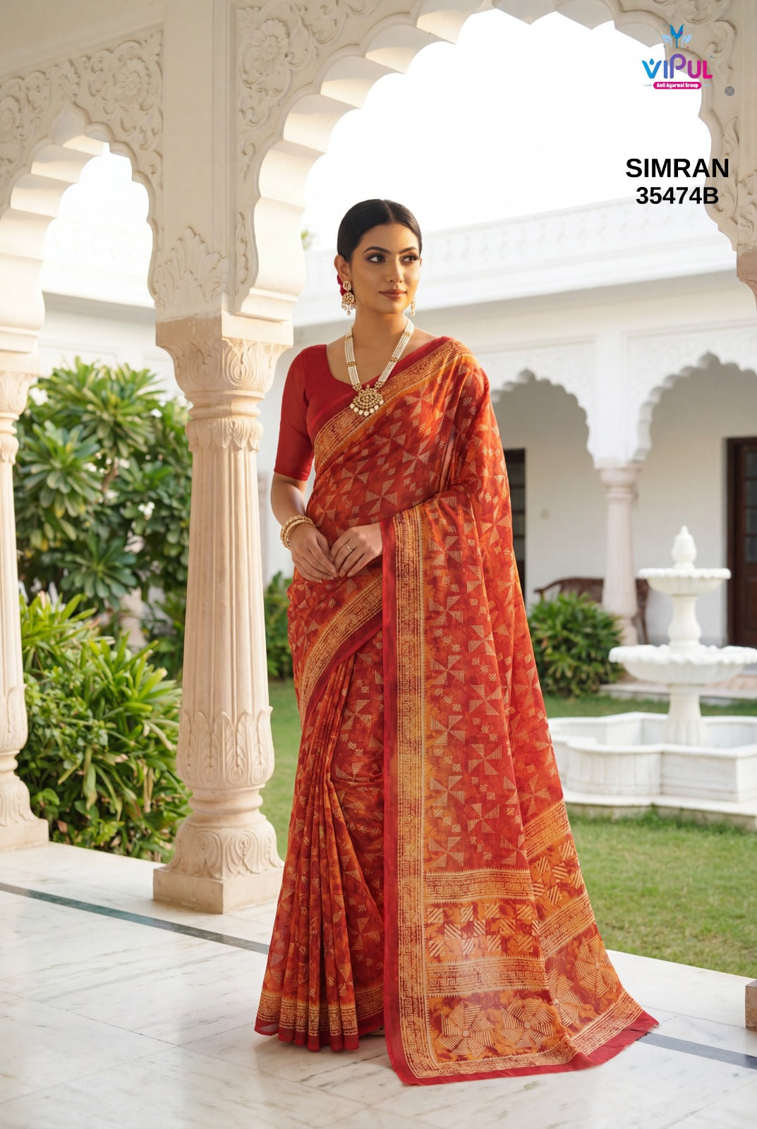 Simran 35474 Vipul Georgette Sarees Exporter Gujarat