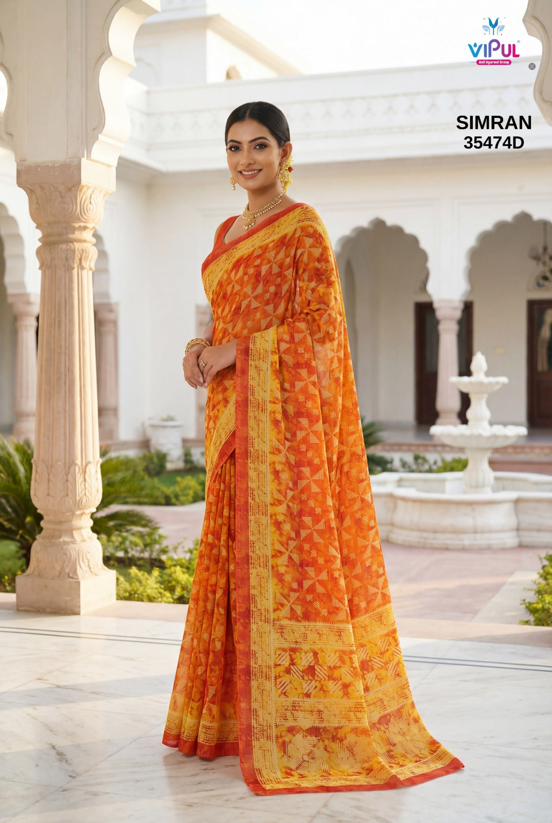 Simran 35474 Vipul Georgette Sarees Exporter Gujarat