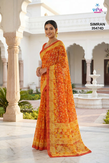 Simran 35474 Vipul Georgette Sarees Exporter Gujarat