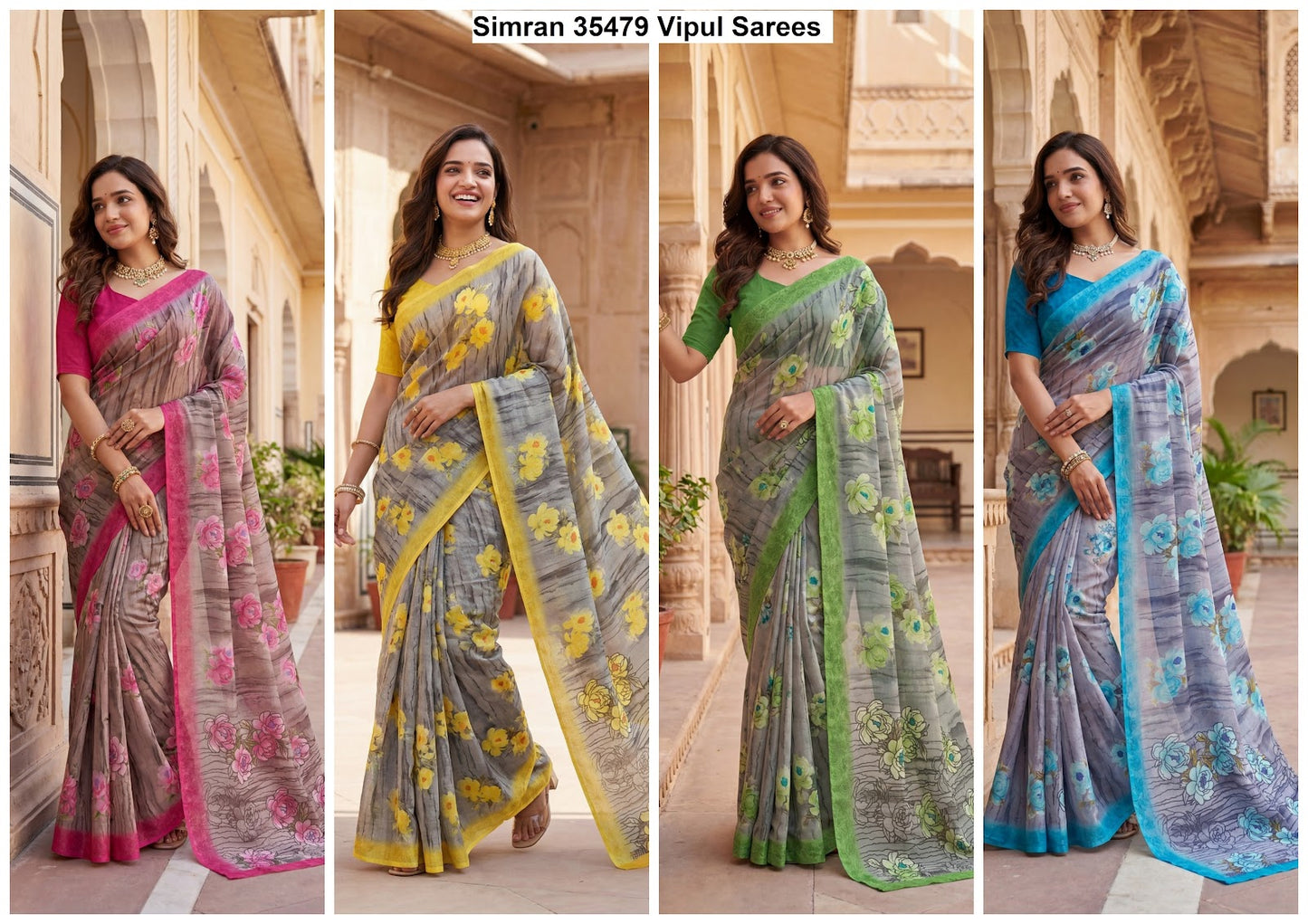 Simran 35479 Vipul Georgette Sarees Supplier Gujarat