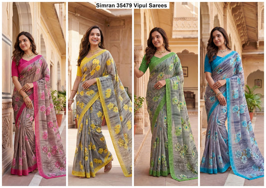 Simran 35479 Vipul Georgette Sarees Supplier Gujarat