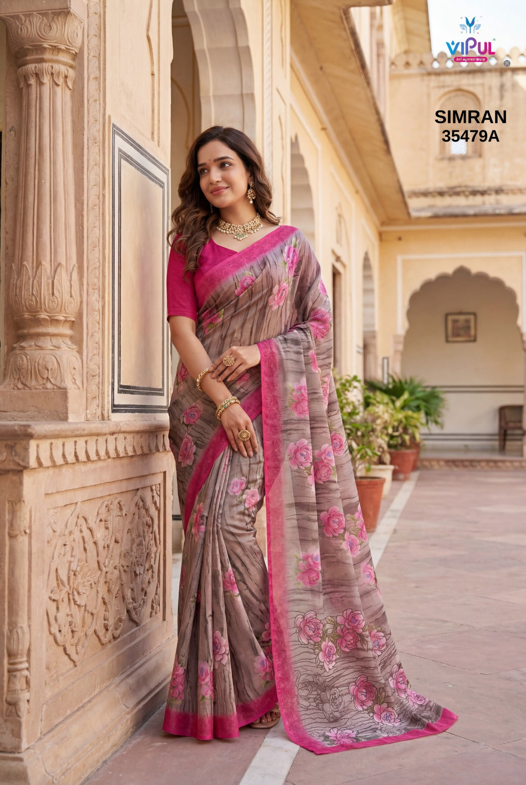 Simran 35479 Vipul Georgette Sarees Supplier Gujarat