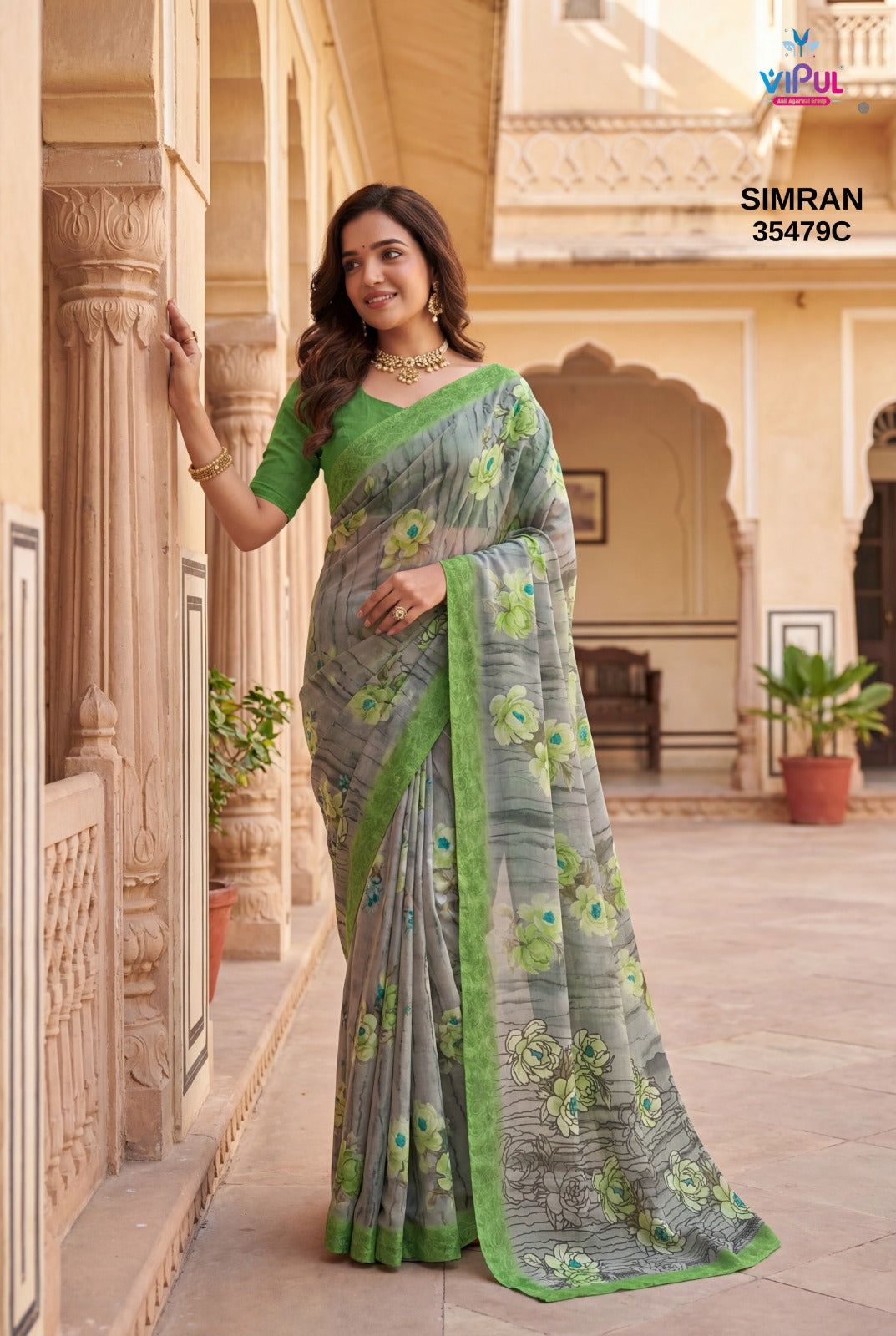 Simran 35479 Vipul Georgette Sarees Supplier Gujarat