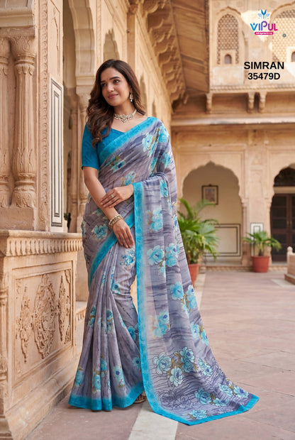 Simran 35479 Vipul Georgette Sarees Supplier Gujarat