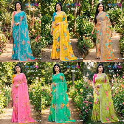 Simran 35483 Vipul Georgette Sarees Exporter