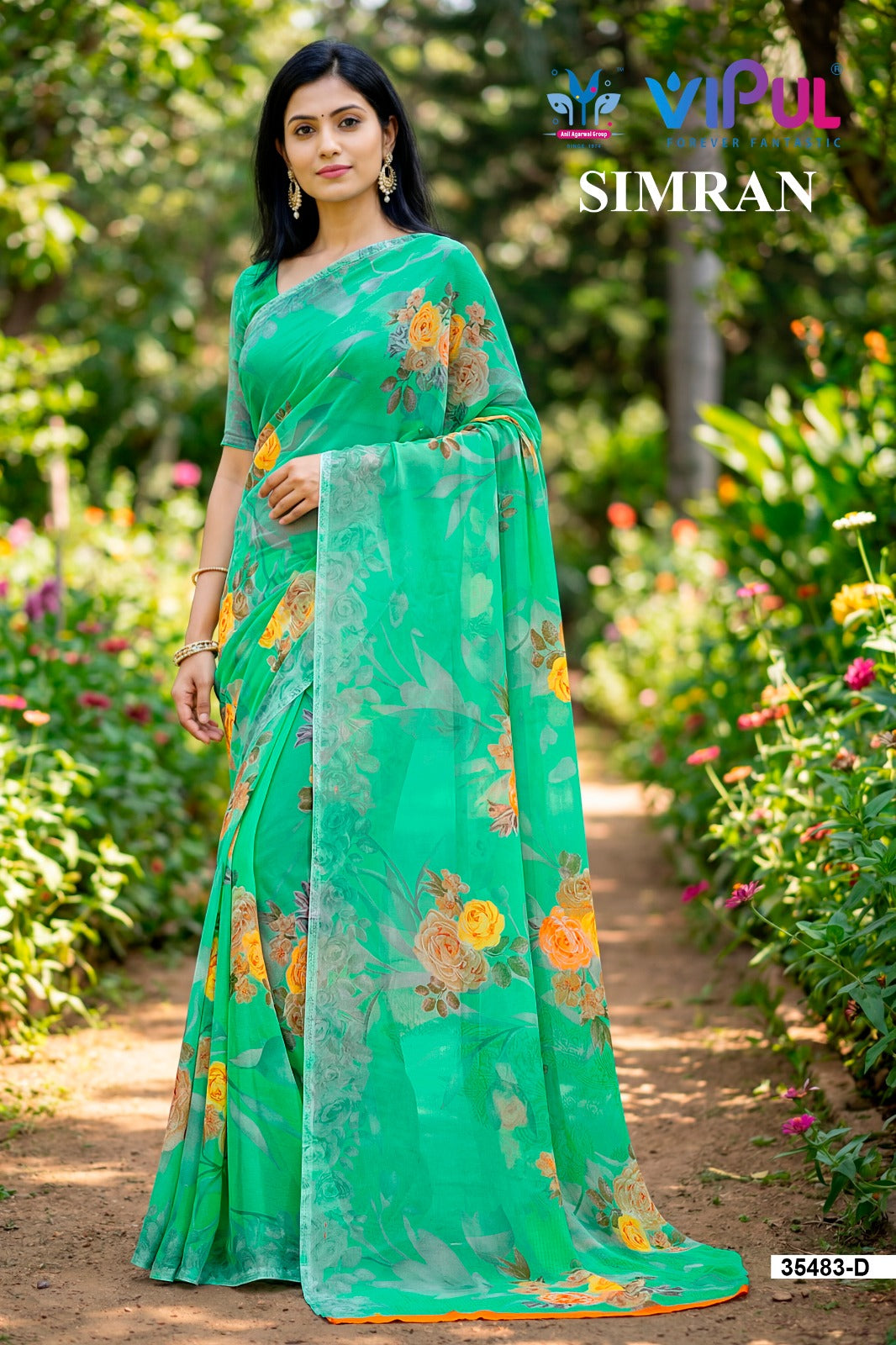 Simran 35483 Vipul Georgette Sarees Exporter
