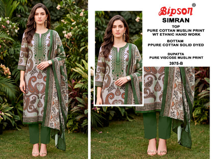 Simran 3974-3975 Bipson Prints Cotton Muslin Pant Style Suits Exporter India