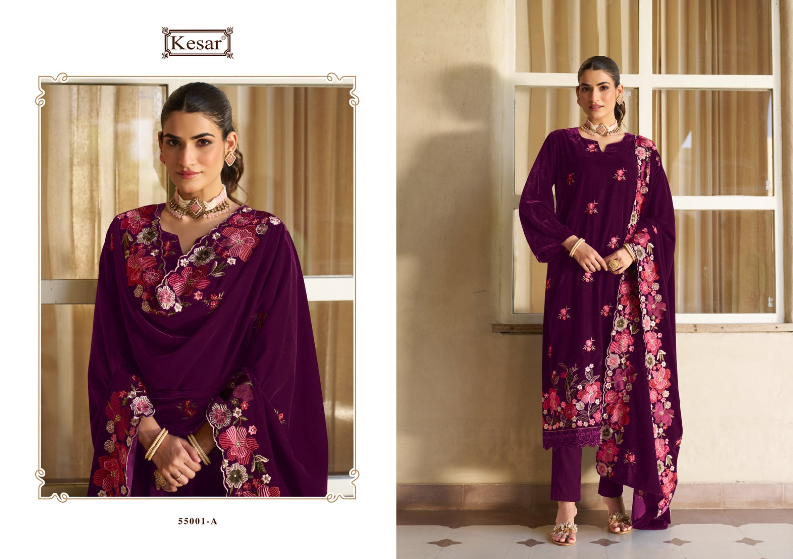 Simran Kesar Velvet Suits Wholesaler India