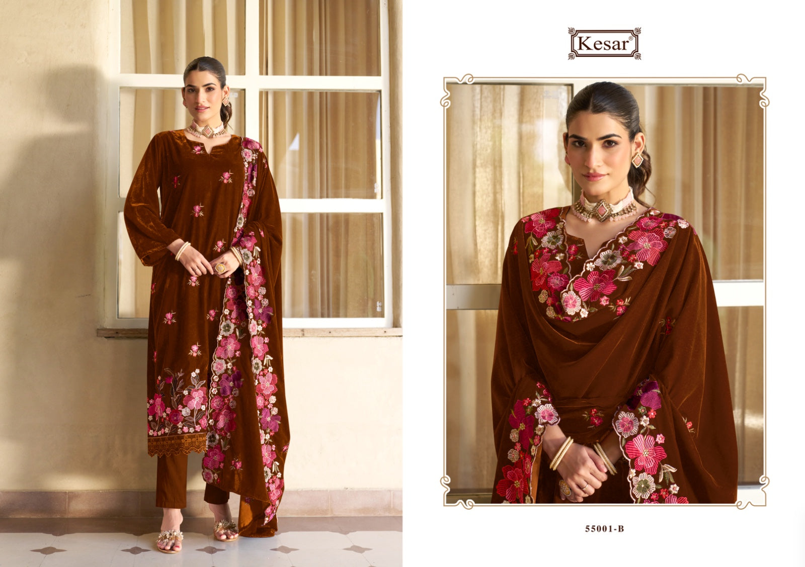 Simran Kesar Velvet Suits Wholesaler India